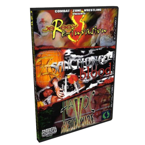 CZW DVD September 7, 2002 "Jersey Reinvasion" - Vineland, NJ, September 28, 2002 "Sanctioned in Blood" & October 26, 2002 "Havoc In Helaware" - Dover, DE
