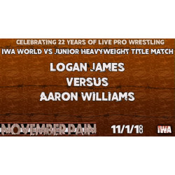 IWA Mid-South November 1, 2018 "November Pain" - Jeffersonville, IN (Download) IWA Mid-South November 1, 2018 "November Pain" - Jeffersonville, IN (Download)