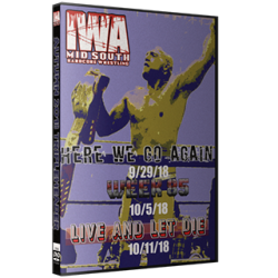 IWA Mid-South DVD IWA Mid-South September 29, October 5 & 11, 2018 "Autumn 2018 Tripleheader" - Jeffersonville, IN IWA Mid-South DVD IWA Mid-South September 29, October 5 & 11, 2018 "Autumn 2018 Tripleheader" - Jeffersonville, IN