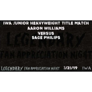 IWA Mid-South March 28, 2019 "Legendary" - Jeffersonville, IN (Download) IWA Mid-South March 28, 2019 "Legendary" - Jeffersonville, IN (Download)